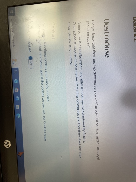 Oestrogel: new packaging (yet again)?