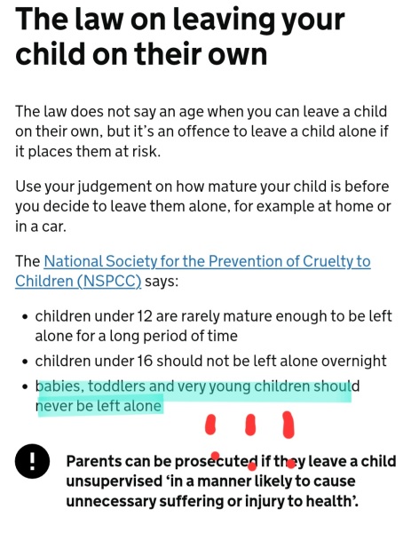 Is it okay to leave a child in the car to pop into a shop?