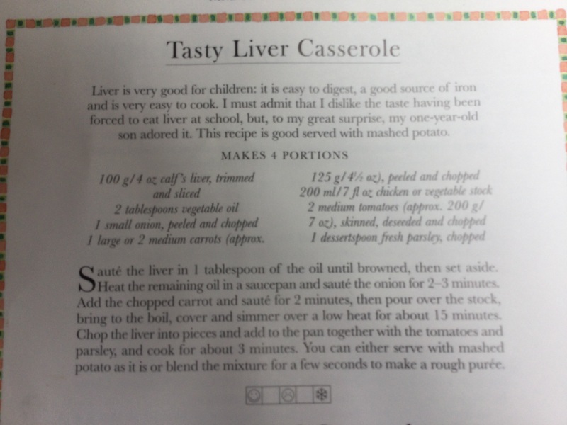 What age can children eat liver/offal from?