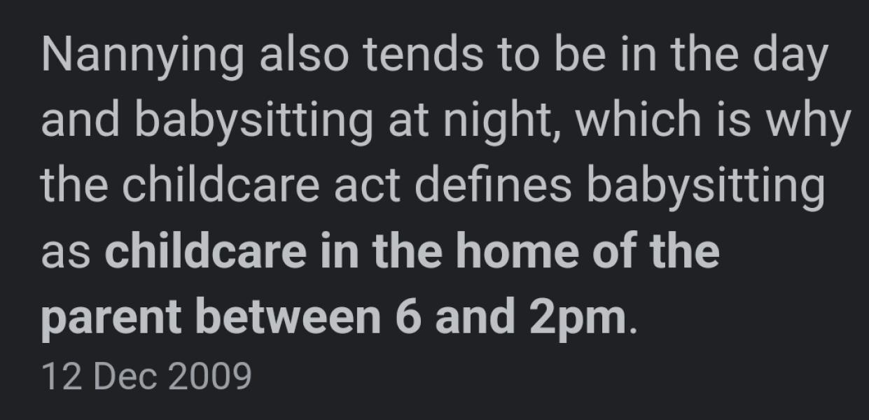 How much to pay if not childminder/not Ofsted registered