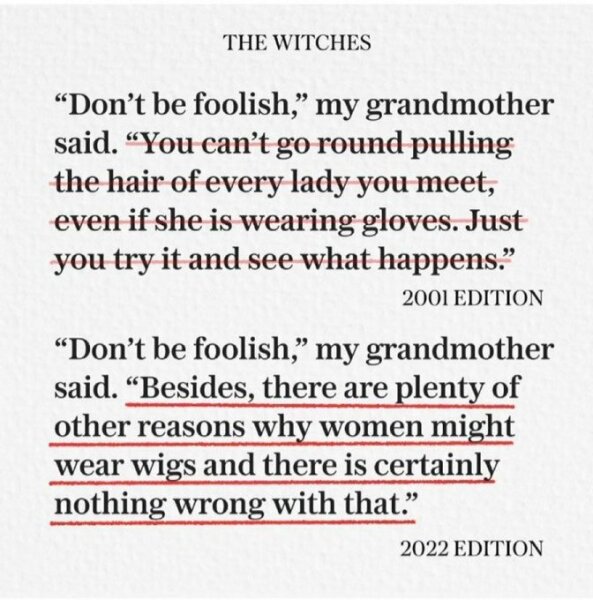 Roald Dahl books have been edited to remove the word "female" along with other edits.