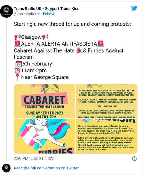SNP encouraging protestors to wear masks to evade being identified and disrupts SfW event in Glasgow