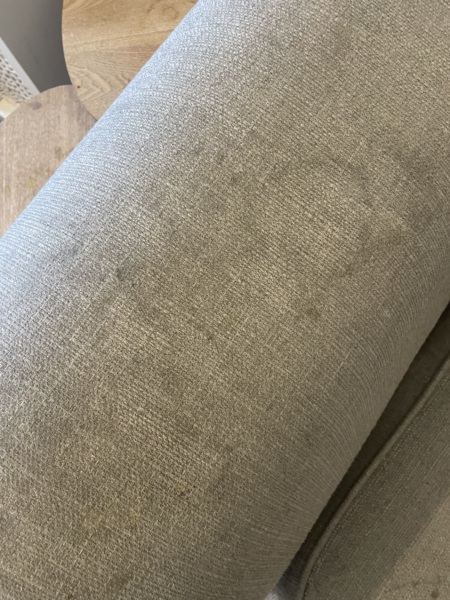 Cleaning watermarks off fabric sofa.