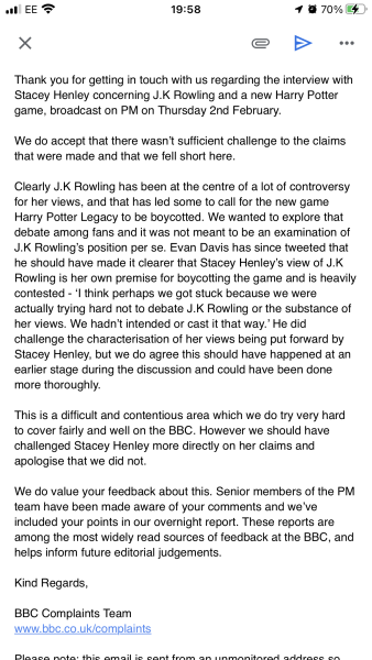 Radio 4 PM Gamers discuss boycotting JKR