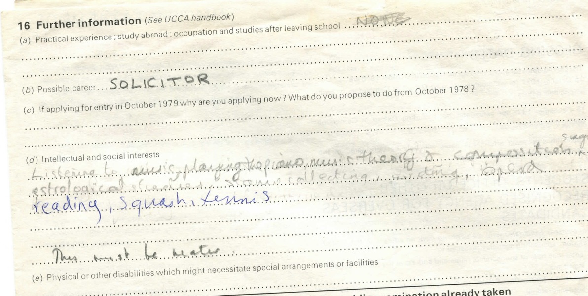 Writing Personal Statement