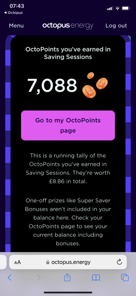 Octopus Saving Sessions