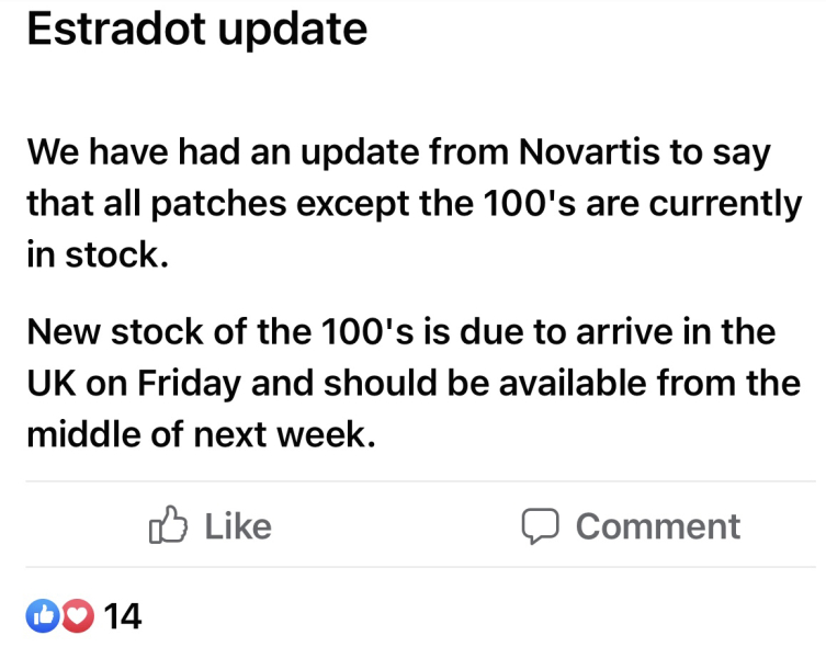 Really bad news for anyone who relies on Estradot
