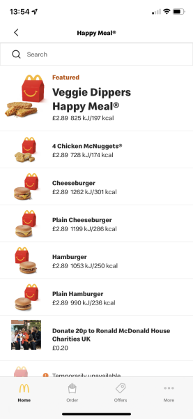 Happy meals should be plain