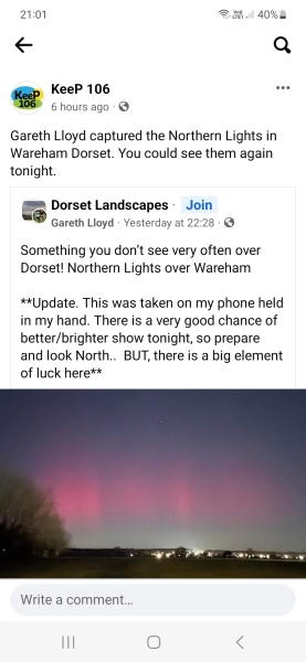 Northern lights in the UK