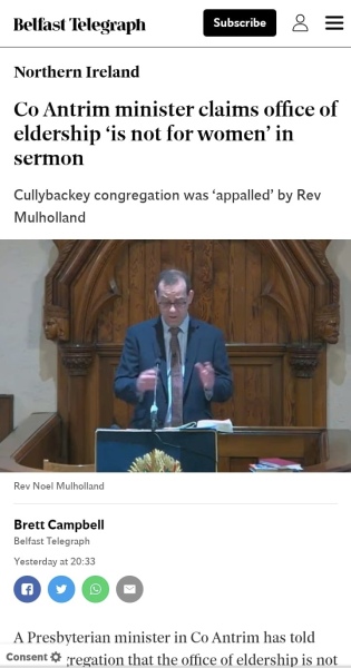 Churches who don’t allow women to be elders 