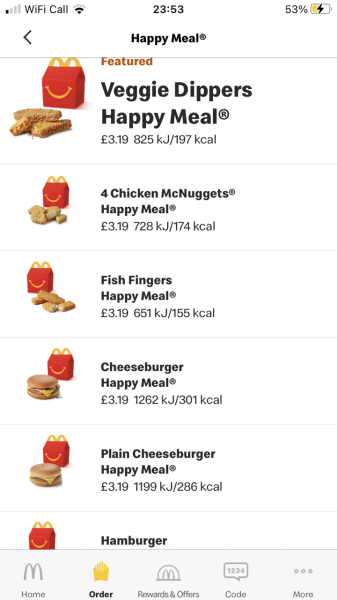 Happy meals should be plain