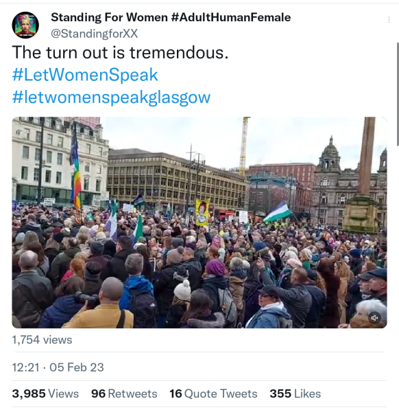 Standing for Women Glasgow 5th Feb