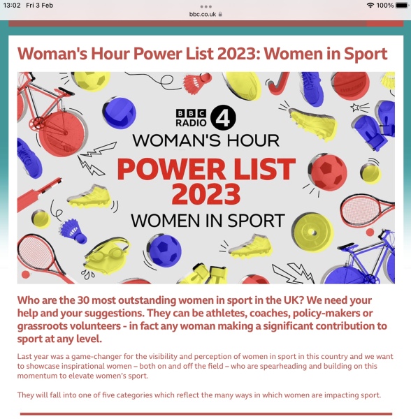 Woman’s hour sports woman of the year