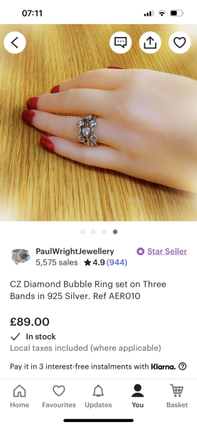 Dress ring - not real! - on a budget