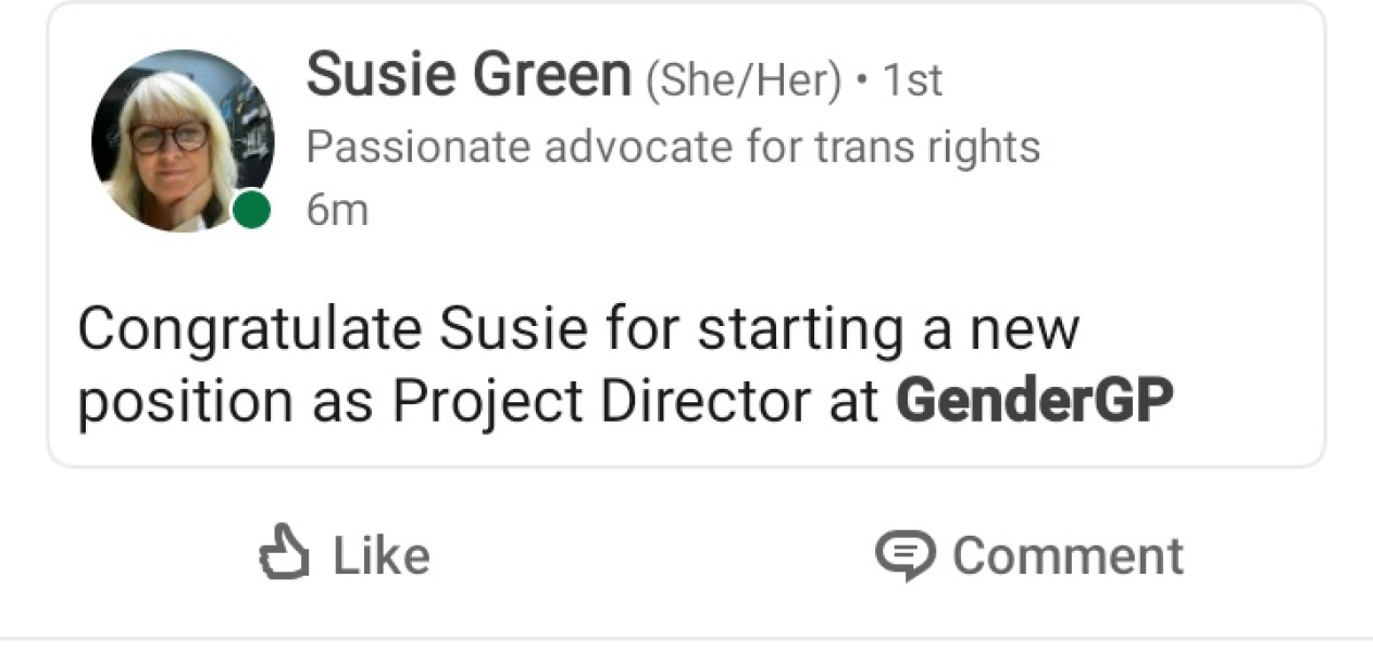 So that's why Susie Green left
