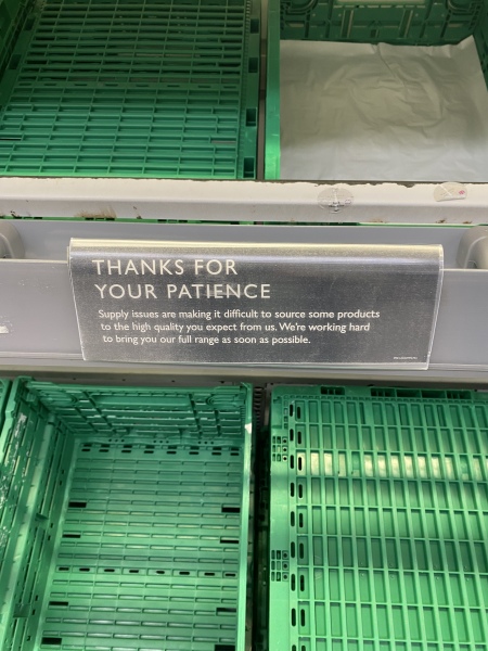 Fruit and veg shortages