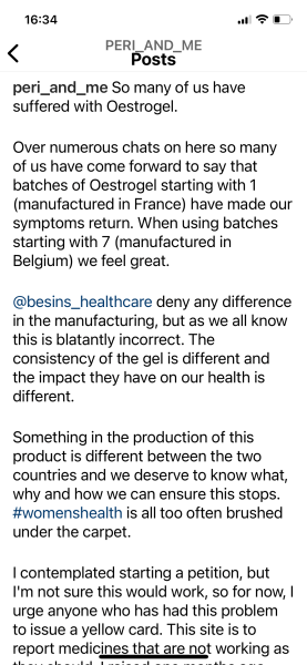 Oestrogel: new packaging (yet again)?