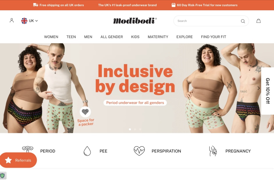 Modibodi and gender
