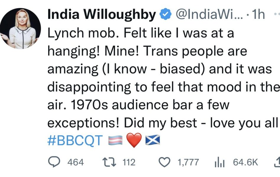 India Willoughby, Question Time Thu 2 Feb 2240