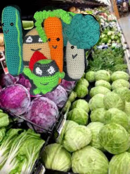 Is anyone able to recommend an app where I might be able to edit my crochet veg into a supermarket?