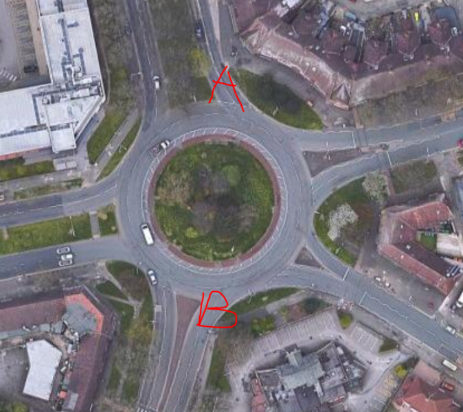 Roundabout with diagram , was I wrong?