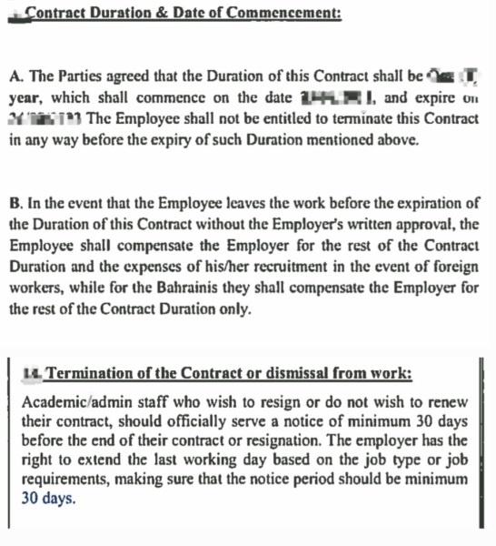 To ask for help... Employment contract