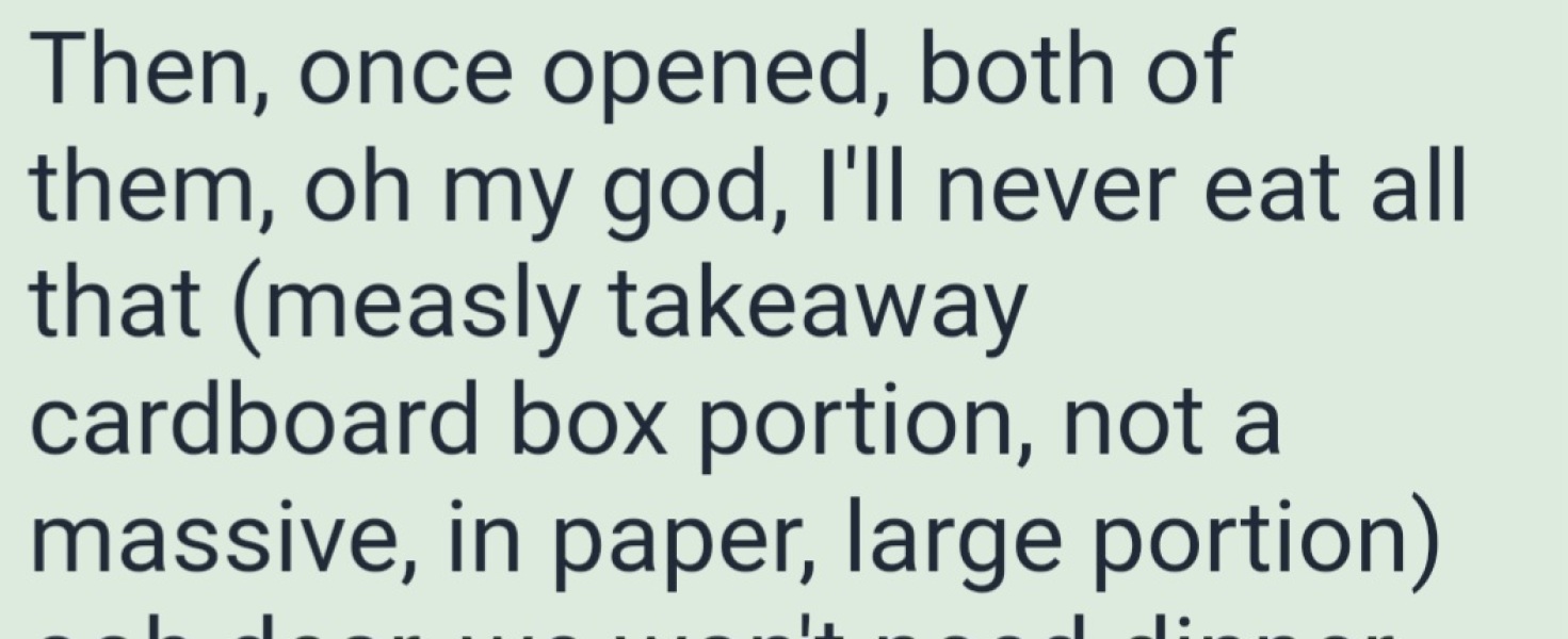 Tedious performative under eaters