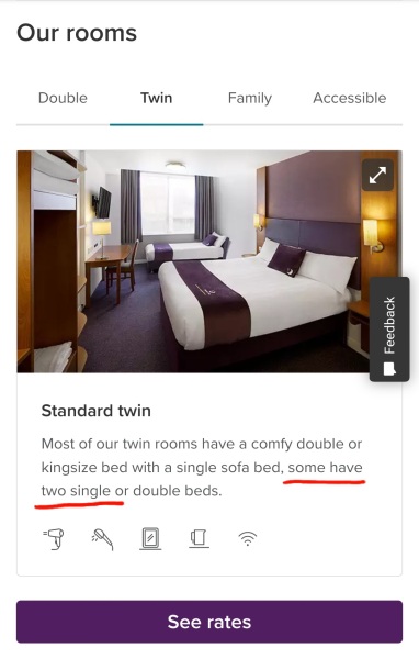 Hotel expecting me to share a bed with one of my sons