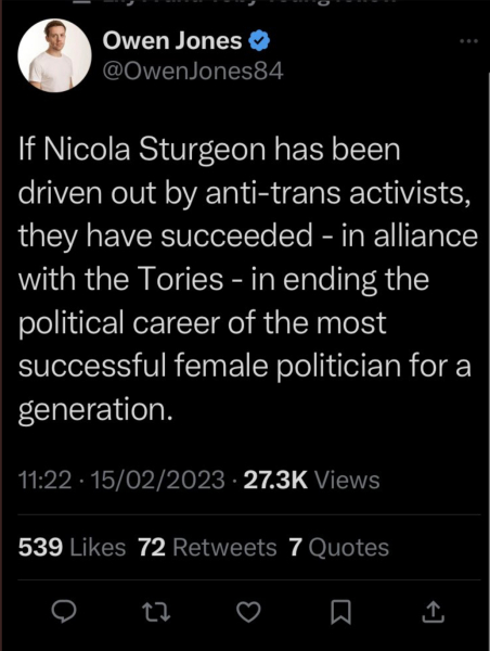 STURGEON IS QUITTING