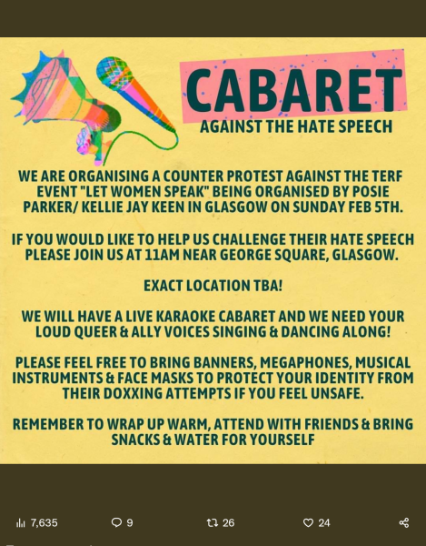 SNP encouraging protestors to wear masks to evade being identified and disrupts SfW event in Glasgow
