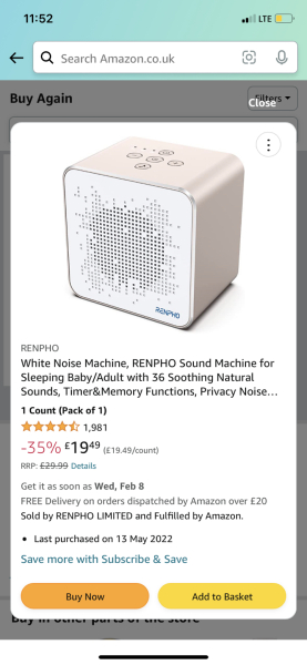 White noise that plays all night?