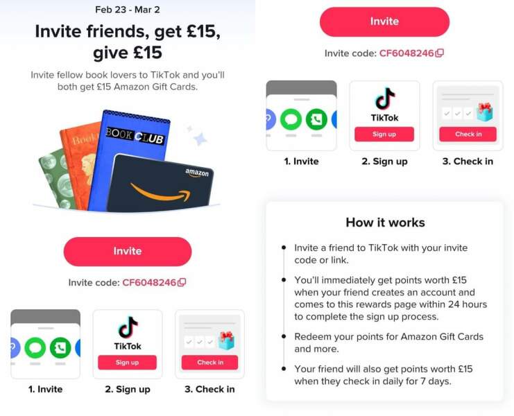Tiktok get £15 amazon or PayPal free (extended)