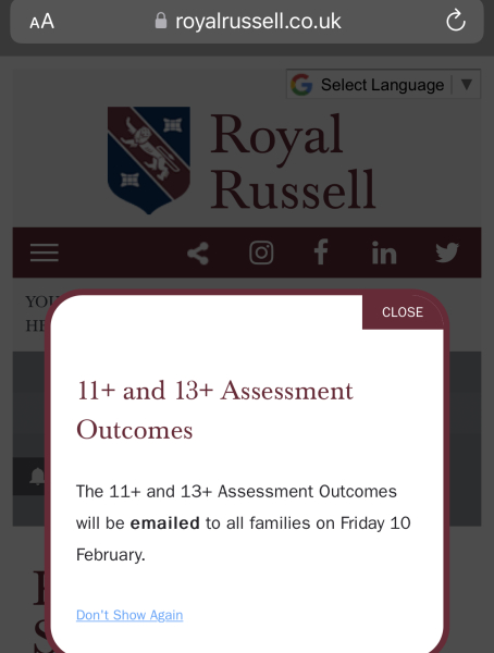 Royal Russell 2023 entry 