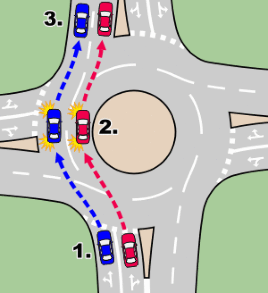 Roundabout with diagram , was I wrong?