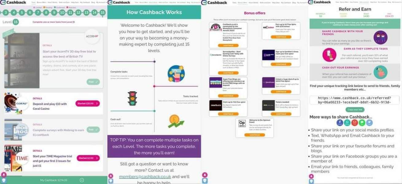 Cashback on average every new member earns at least £150 