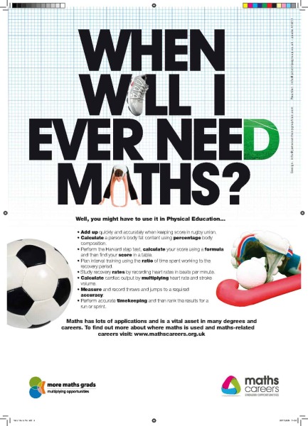 No, you don't need to know Maths to be a footballer