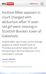 Girl abducted in Galashiels appears to have been held by transwoman