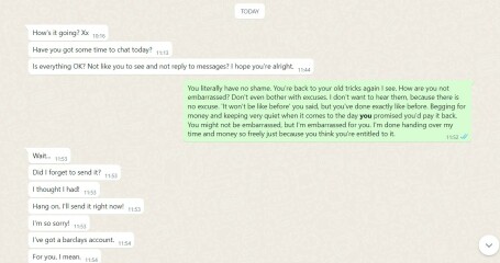 To feel like an idiot (friend borrowing money)