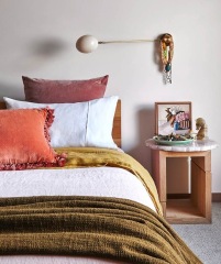 To put bright orange cushions on this sofa?