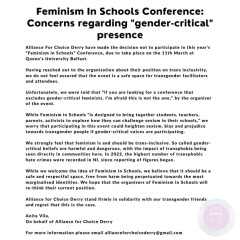 Alliance For Choice: feminism should centre males