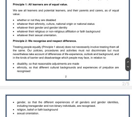 Template for writing to school over Equalities policy