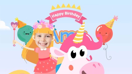 Unique and creative birthday wish eCard for kids