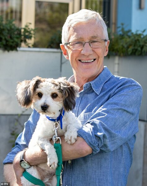 What breed of dog or mix is this that Paul's holding?
