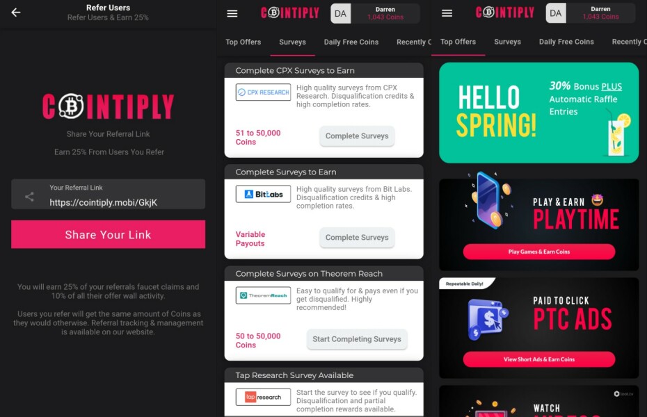 Cointiply earn bitcoin free complete games & tasks