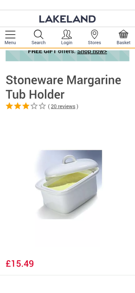 Butter dish that will fit a tub of lurpak spreadable 500g