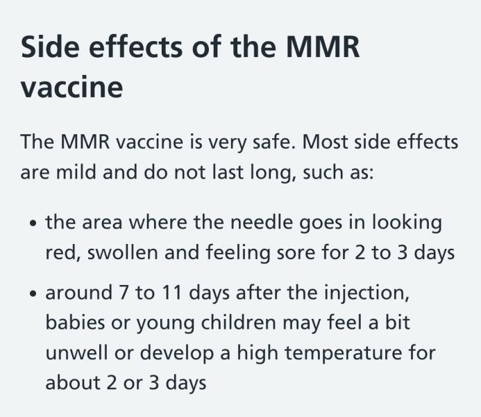 Reaction to MMR