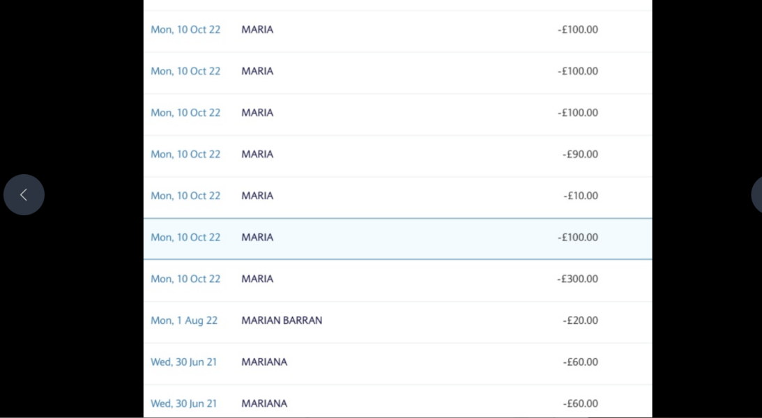 Unusual bank withdrawals all to girls names
