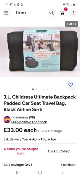 Car seats on holiday