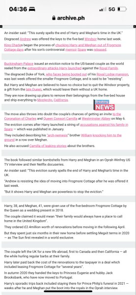 Harry and Meghan EVICTED from Frogmore, keys handed to Prince Andrew