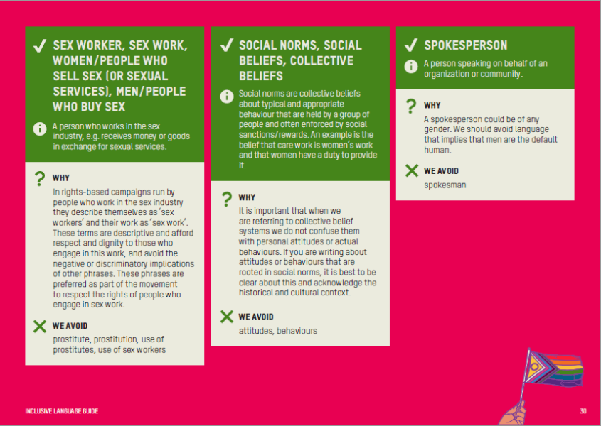 Oxfam inclusive language guide